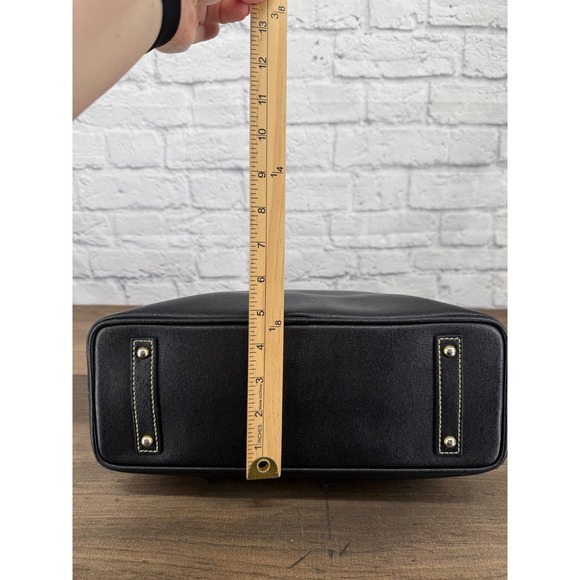 Dooney & Bourke Black Saffiano Leather Hobo Shoulder Bag Gold Hardware Logo - Picture 10 of 16